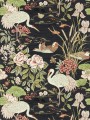 Tapeta botaniczna wodny ogród Sanderson 217123 Crane & Frog Water Garden