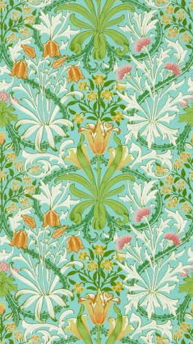 Tapeta roślinny ornament Morris & Co. 217101 Woodland Weeds Ben Pentreath The Cornubia Collection