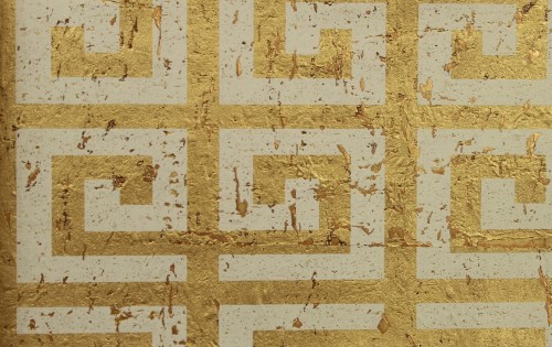 Tapeta greckie meandry naturalny korek złota Carl Robinson CR82205 Queensmere Loft 17