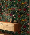 Mural egzotyczne liście i zwierzęta Wallcolors Green Island Dzień Dobry