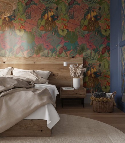 Mural liście i owoce kakaowca Wallcolors Cocoa 7652 Dzień Dobry