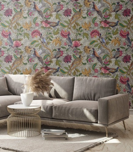 Mural bażanty i kwiaty Wallcolors Orient Dzień Dobry