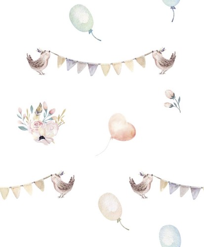 Tapeta ptaszki i girlandy Marburg 45887 Kids Walls Little Adventures