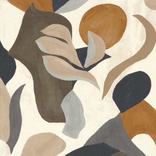 Tkanina lniana w abstrakcyjne liście Casamance 32110312 Air De Fete