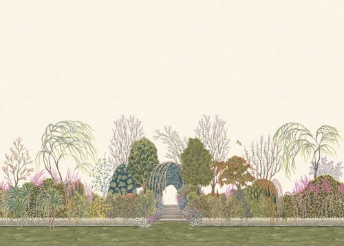Mural botaniczny ogród Cole & Son Reverie 120/4011 The Gardens (zestaw 2 rolek)
