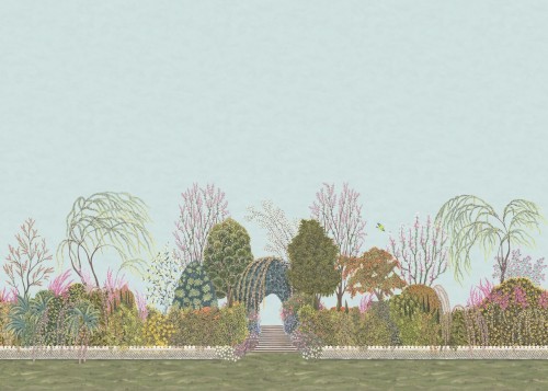 Mural botaniczny ogród Cole & Son Reverie 120/4012 The Gardens (zestaw 2 rolek)