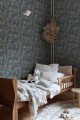 Tapeta liście Sandberg S10208 Idun Classic Blue Villa Dalaro II