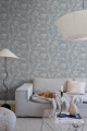 Tapeta liście Sandberg S10226 Idun Misty Blue Villa Dalaro II