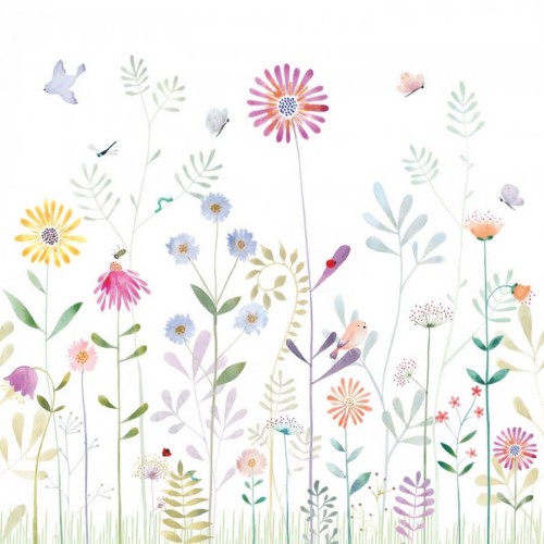 Mural polne kwiaty i żaby Casadeco OUAT 88297403 M The Garden Small World With Frog Once Upon A Time