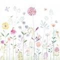 Mural polne kwiaty i żaby Casadeco OUAT 88297405 S The Garden Small World With Frog Once Upon A Time