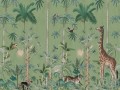 Fototapeta egzotyczne zwierzęta w dżungli Rebel Walls R16793 Giraffe's Stroll Emerald Rebel Favorites