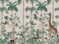 Fototapeta egzotyczne zwierzęta w dżungli Rebel Walls R16795 Giraffe's Stroll Pastel Pink Rebel Favorites