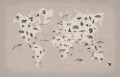Fototapeta mapa świata i zwierzęta Rebel Walls R18442 Animal World Pastel Pink Rebel Favorites