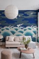 Fototapeta w japońskim stylu Rebel Walls R19298 Waves of Happiness Blue Imperfections