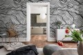 Fototapeta linie Rebel Walls R19334 Soft Clouds Graphite Imperfections