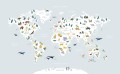 Mural mapa świata i zwierzęta Lilipinso H0719 Animals World Map