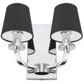 Kinkiet w nowojorskim stylu chrom NEW YORK W02503CH-BK Cosmo Light