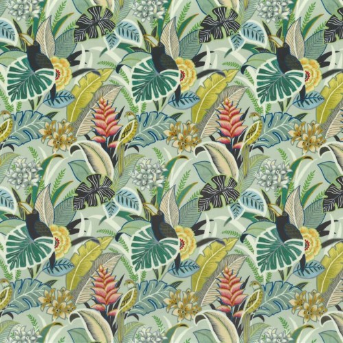 Tkanina aksamit z egzotycznym wzorem Camengo 46570152 Iguacu Velvet Carioca