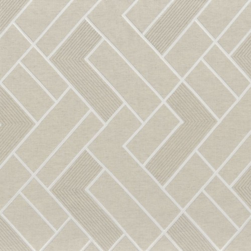 Tkanina dekoracyjna z geometrycznym wzorem Camengo 44480342 Maui Reflet Oasis