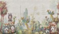 Fototapeta sycylijskie kaktusy i donice Inkiostro Bianco SICILIA INKANGN2302 Viaggio in Italia