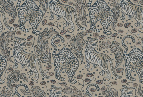 Tapeta tygrysy Rebel Walls R19211 Year of the Tiger Sand Vintage Brocade