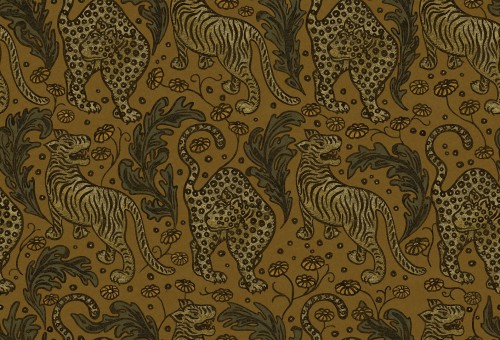 Tapeta tygrysy Rebel Walls R19214 Year of the Tiger Saffron Vintage Brocade