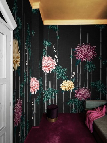 Fototapeta bambus i chryzantemy London Art Fuki KTN10 C Tale Books: Kimono