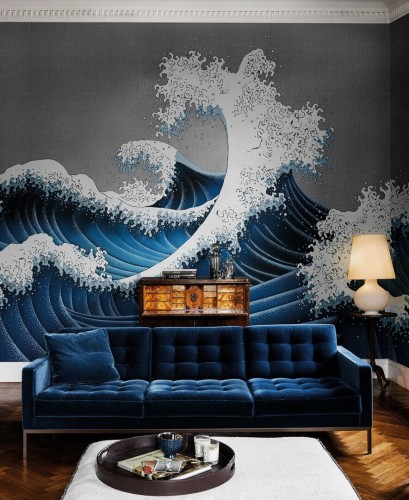 Fototapeta wzburzone fale London Art Furi KMN14 D Tale Books: Kimono