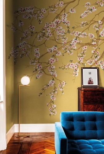 Fototapeta kwiaty kwitnącej wiśni London Art Haori KMN05 A Tale Books: Kimono