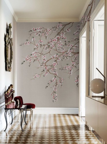 Fototapeta kwiaty kwitnącej wiśni London Art Haori KMN05 E Tale Books: Kimono