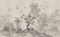 Fototapeta krajobraz drzew i żurawi London Art Obi KMN13 E Tale Books: Kimono