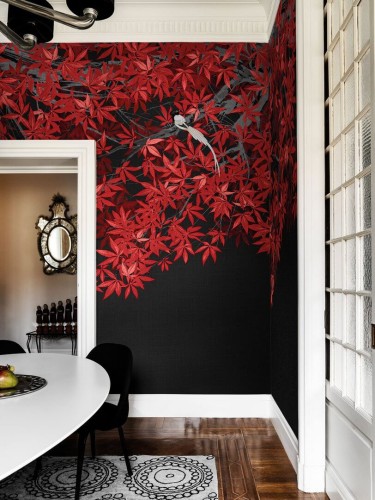 Fototapeta czerwony klon japoński London Art Tsukesage knm20 C Tale Books: Kimono