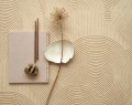 Tapeta zakrzywione linie Casadeco KYTO 88759999 Jordin Des Pierres Kyoto