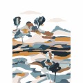 Mural abstrakcyjny z roślinnym krajobrazem Casamance 75933670 Le Bassin L'Ile Aux Oiseaux