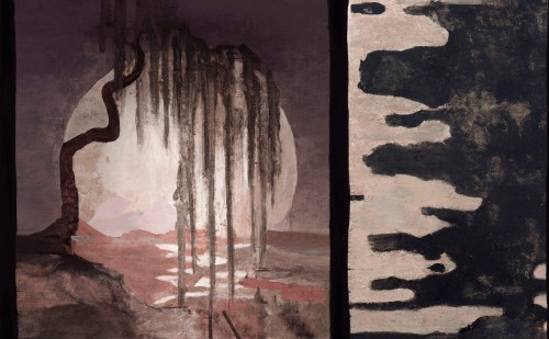 Fototapeta krajobraz płaczącej wierzby Wall&Deco WDVN2302  Verde Nobile Contemporary 2023