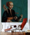 Mural portret kobiety z sową Owl lady 8714 Wallcolors