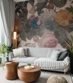 Mural okazałe kwiaty Dragonfly Garden Pink 6583 Wallcolors