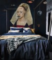 Mural portret kobiety z rybami Nordic lady 8712 Wallcolors