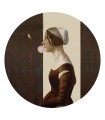 Mural okrągły portret kobiety Dots Handmaid with Bubble Gum 8720 Wallcolors