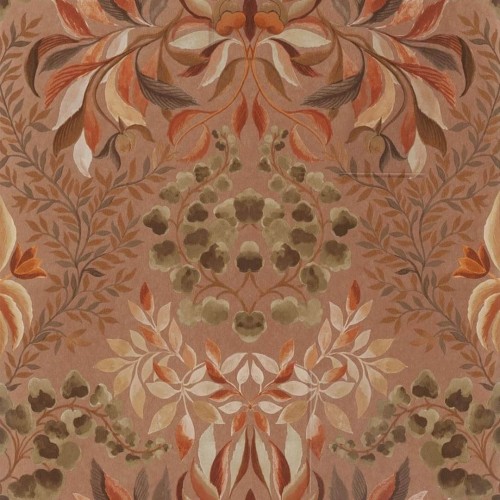 Tapeta roślinny adamaszek Designers Guild PDG1157/03 Karakusa Copper Ikebana
