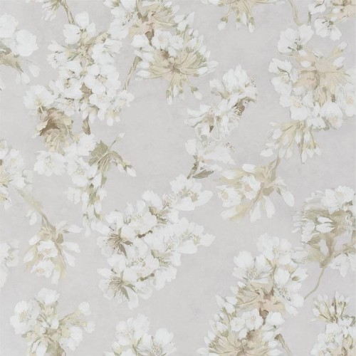 Tapeta kwiaty kwitnącej wiśni Designers Guild PDG1148/01 Fleur D'Assam Pearl Porcelaine De Chine