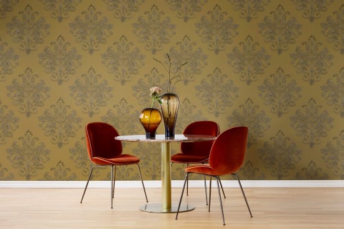 Fototapeta ornament Rebel Walls R19523 Baroque Pearl Yellow Lars Wallin