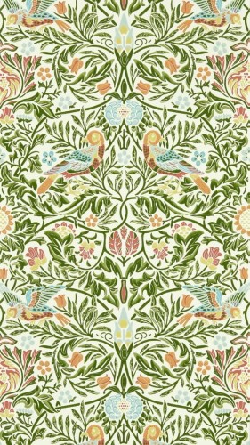Tapeta roślinna z ptakami Morris & Co. 217192 Bird Emery Walker's House