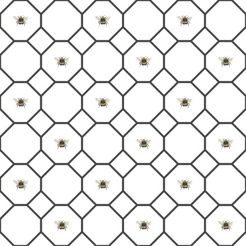 Tapeta kuchenna w heksagony i trzmiele Galerie G45406 Just Kitchens