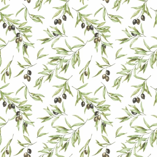 Tapeta kuchenna w gałązki oliwne i oliwki Galerie G45450 Just Kitchens