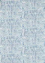 Tkanina z botanicznym wzorem i napisami Morris & Co. 227034 The Beauty Of Life Emery Walker's England