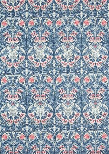 Tkanina ze wzorem roślinnego ornamentu Morris & Co. 227037 Bluebell Emery Walker's England