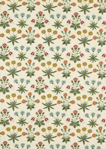 Tkanina haftowane stokrotki Morris & Co. 237310 Daisy Embroidery Emery Walker's England