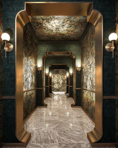 Fototapeta roślinna Inkiostro Bianco SHIBORI INKEBEI2301 GoldenWall 2023