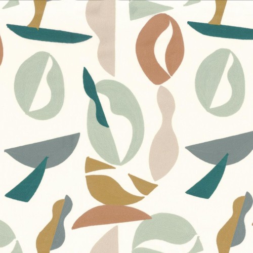 Tkanina haftowana Camengo 33490219 Raku Kaolin